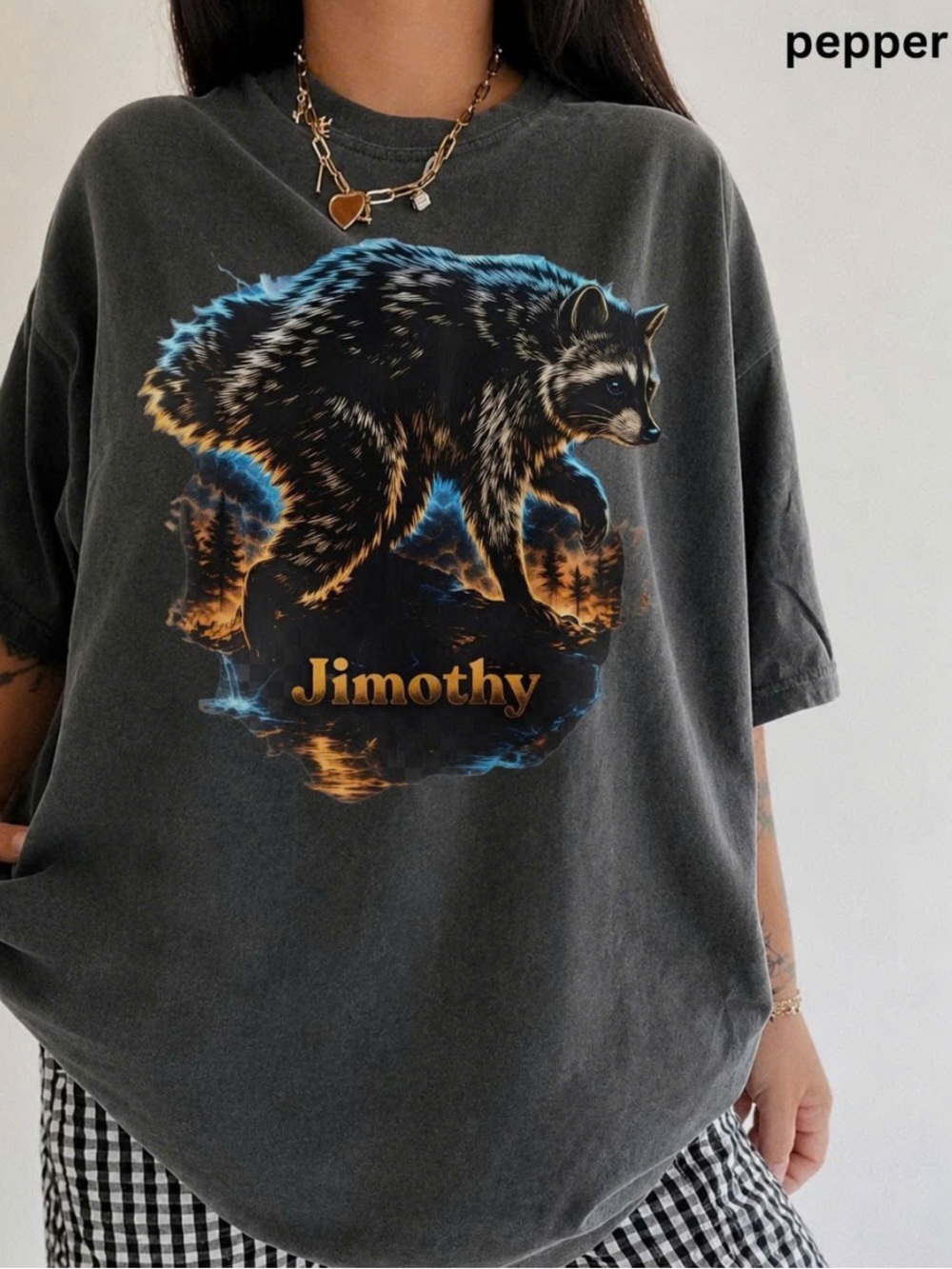 Comfort Colors Pepper Jimothy Raccoon Tee, Shirt Gift for Halloween